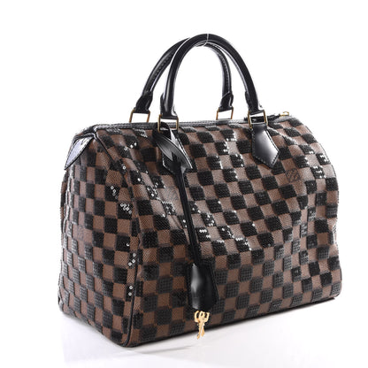 Louis Vuitton Damier Paillettes Speedy 30 Black 2 of 13
