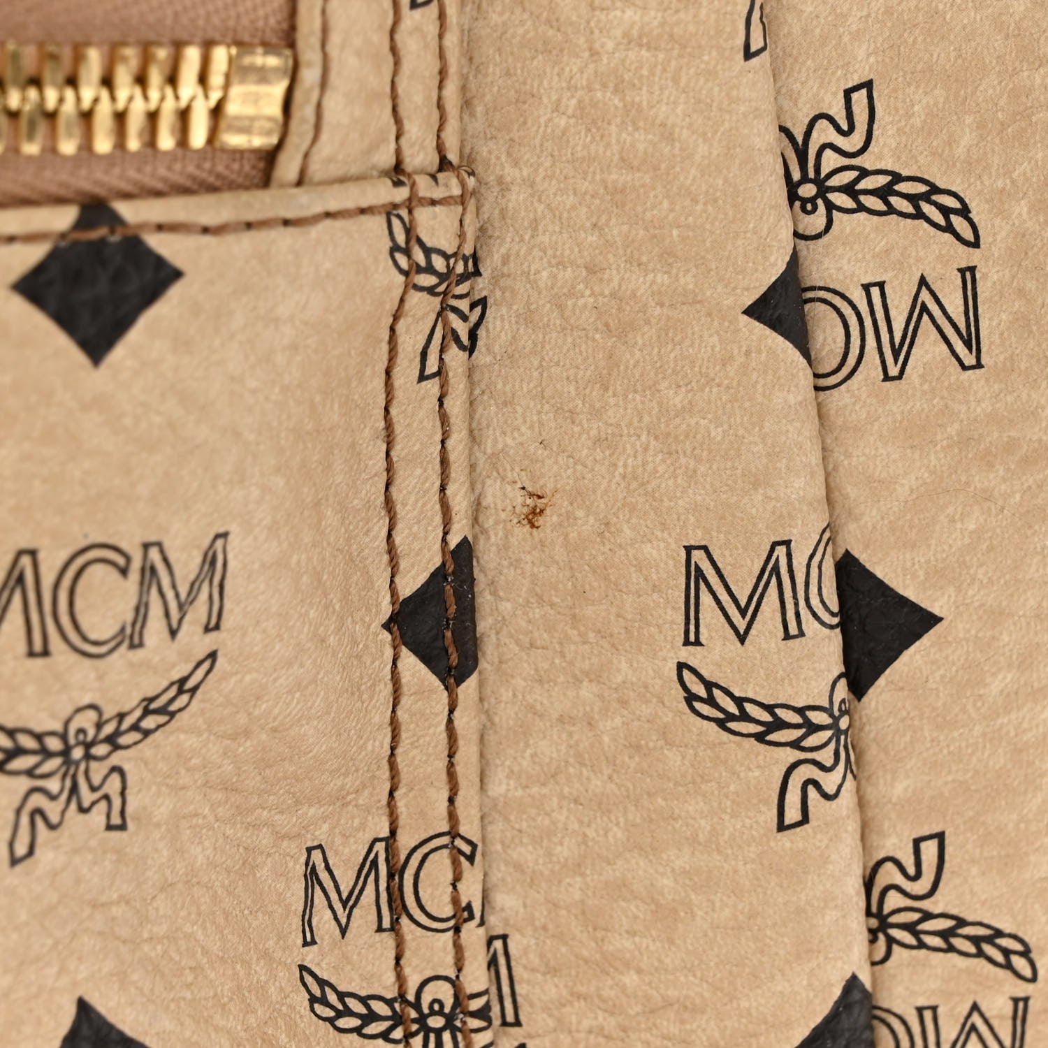 MCM Visetos Medium Sprinkle Stud Stark Backpack Beige 17 of 17