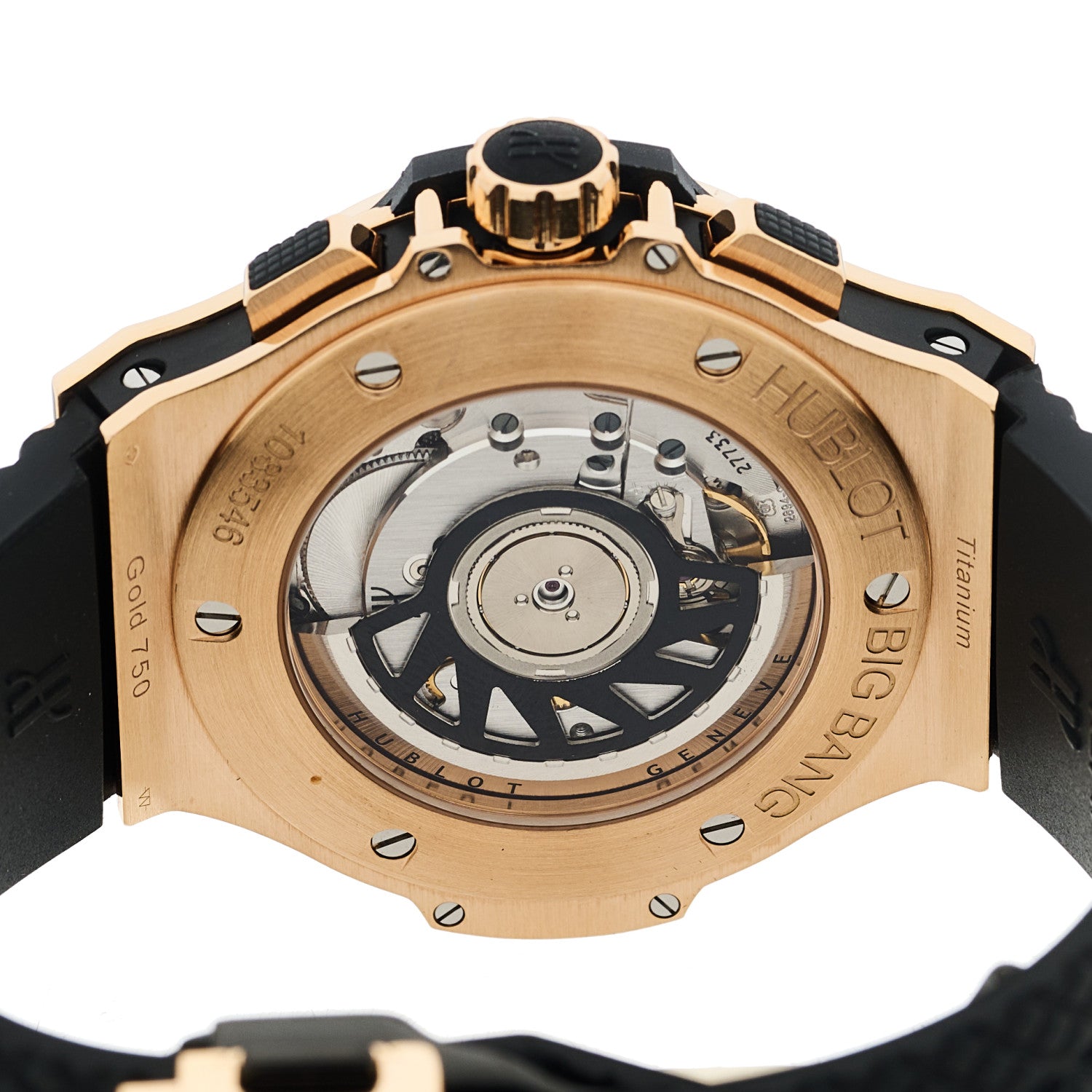 Hublot 18K Rose Gold Rubber 41mm Big Bang Automatic Watch Black 341.PX.130.RX 4 of 4