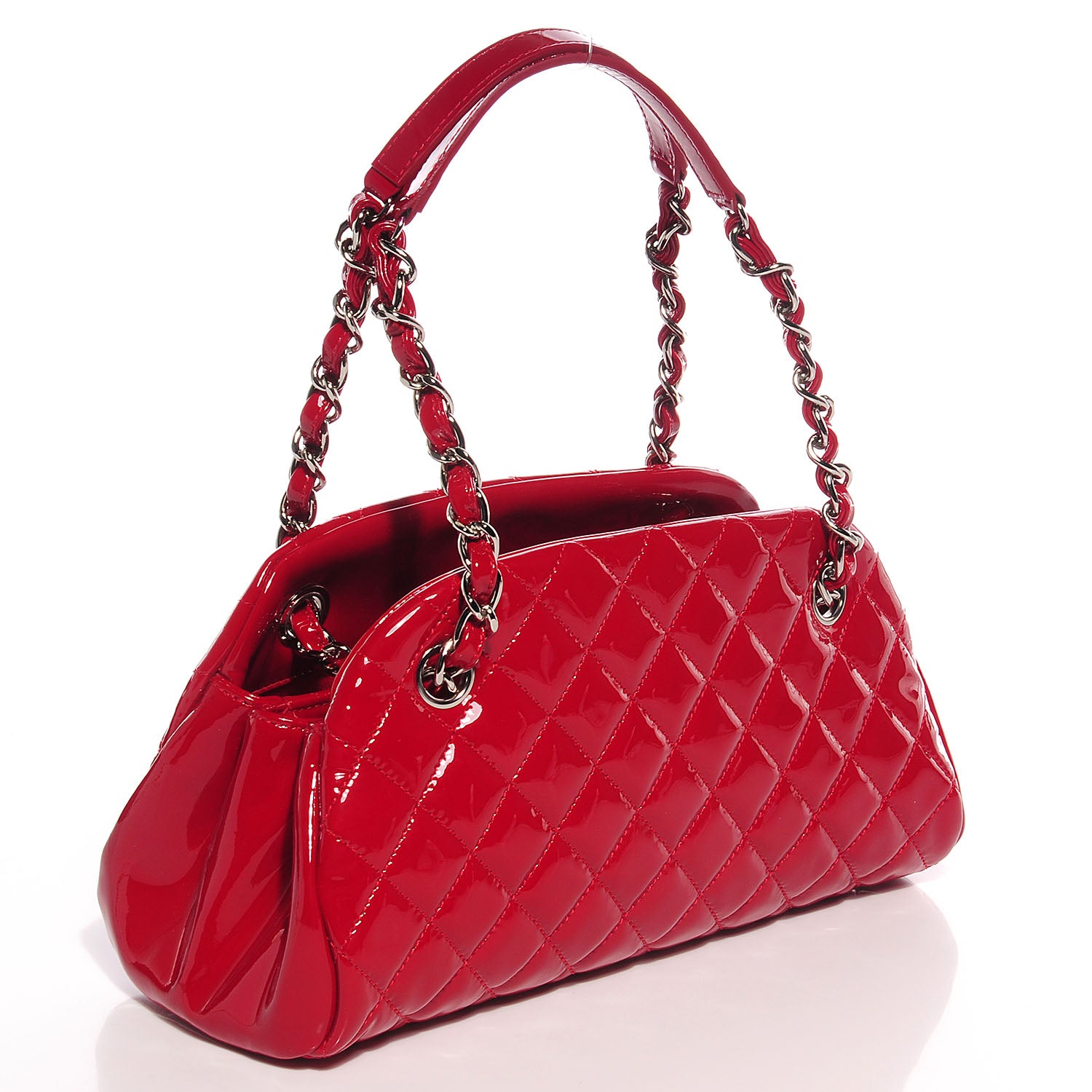 Chanel Patent Quilted Small Just Mademoiselle Red 3 of 10