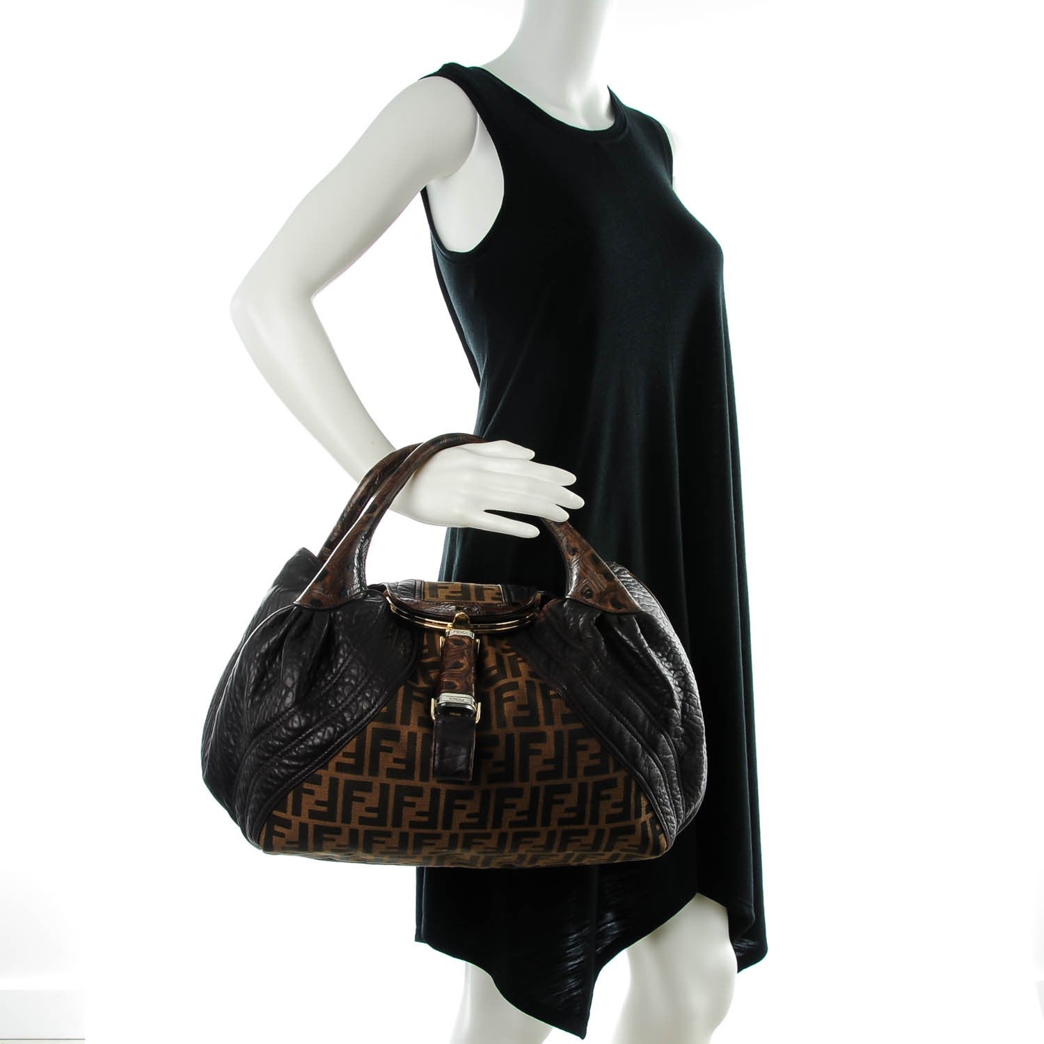 Fendi Zucca Nappa Nuvolata Vitello Tortuga Spy Tobacco Moro 2 of 8