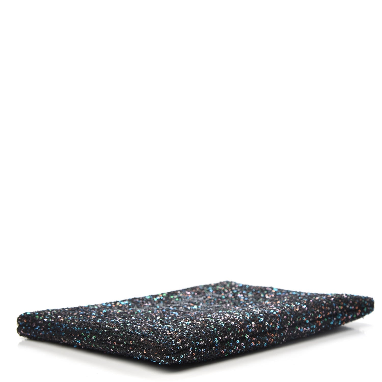 Chanel Canvas Sequin Medium Deauville Cosmetic Pouch Black 4 of 8