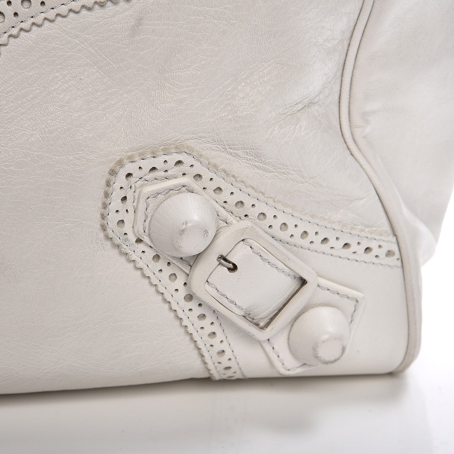 Agneau Giant Brogues Hardware Mid Day White
