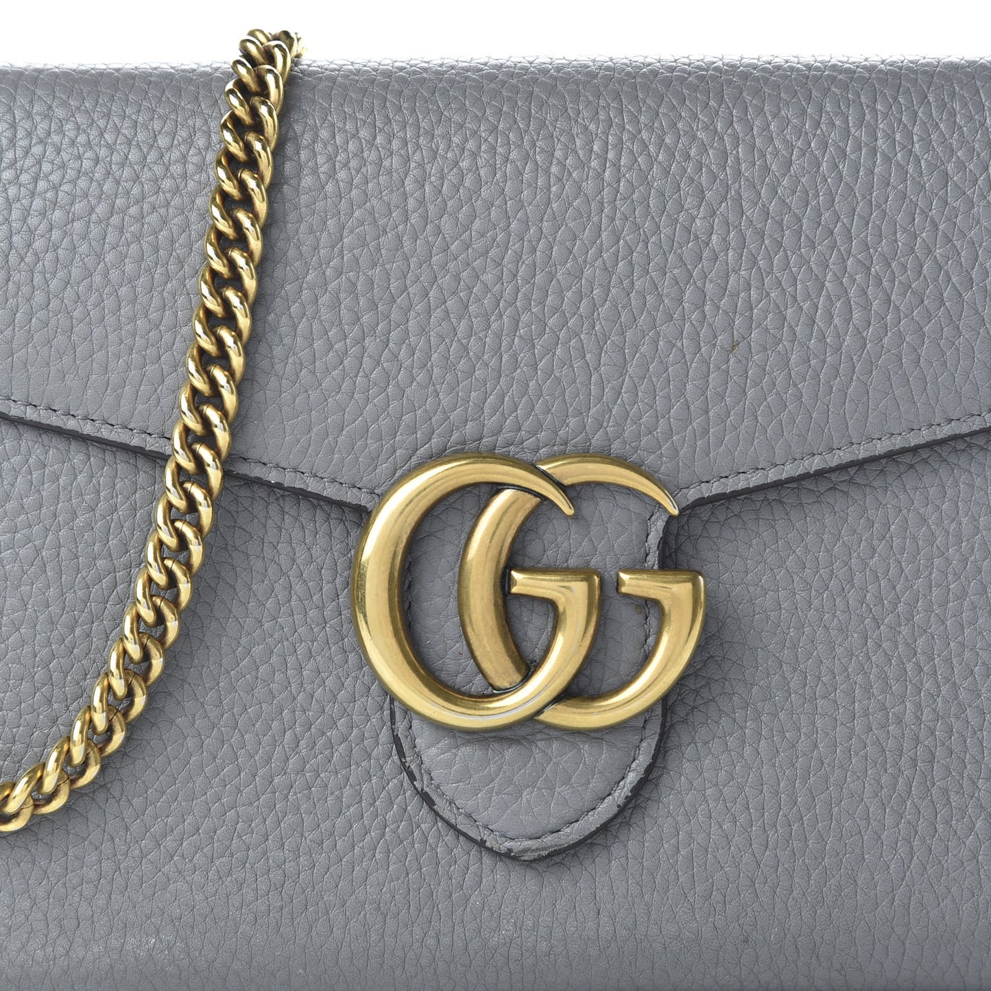 Cellarius Calfskin GG Marmont Chain Wallet Deep Grey