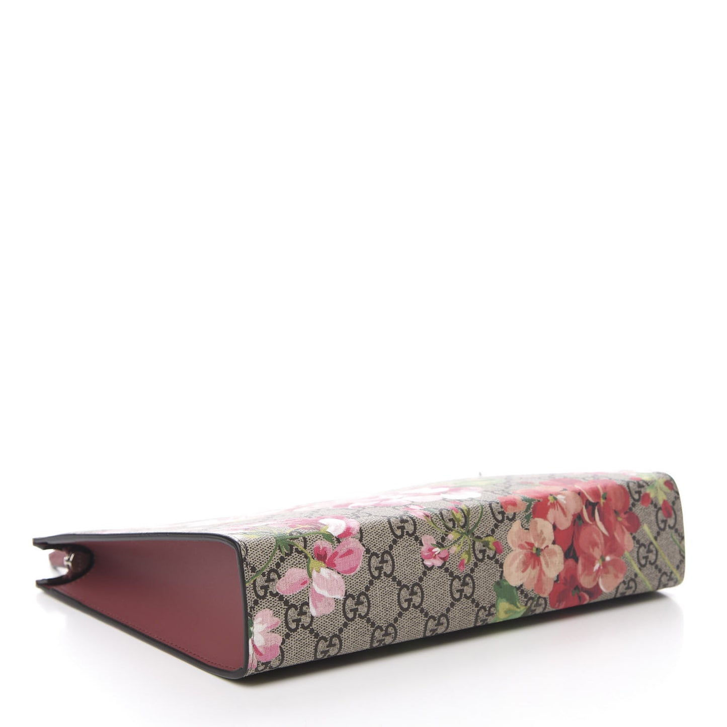 GG Supreme Monogram Blooms Large Cosmetic Case Beige Multicolor Dry Rose