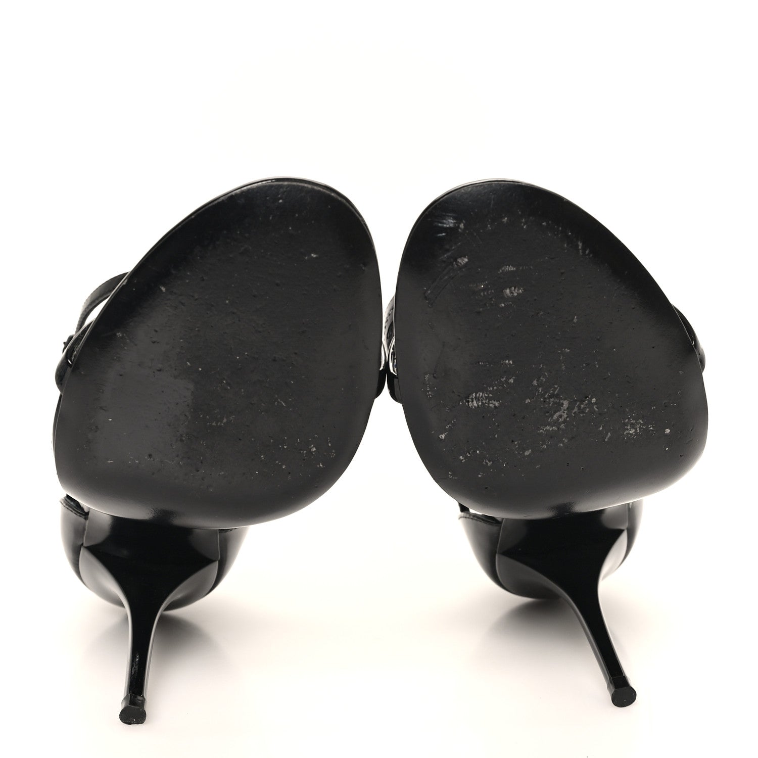 Saint Laurent Patent Cassandra 100 Ankle Strap Sandals 35.5 Black 6 of 9