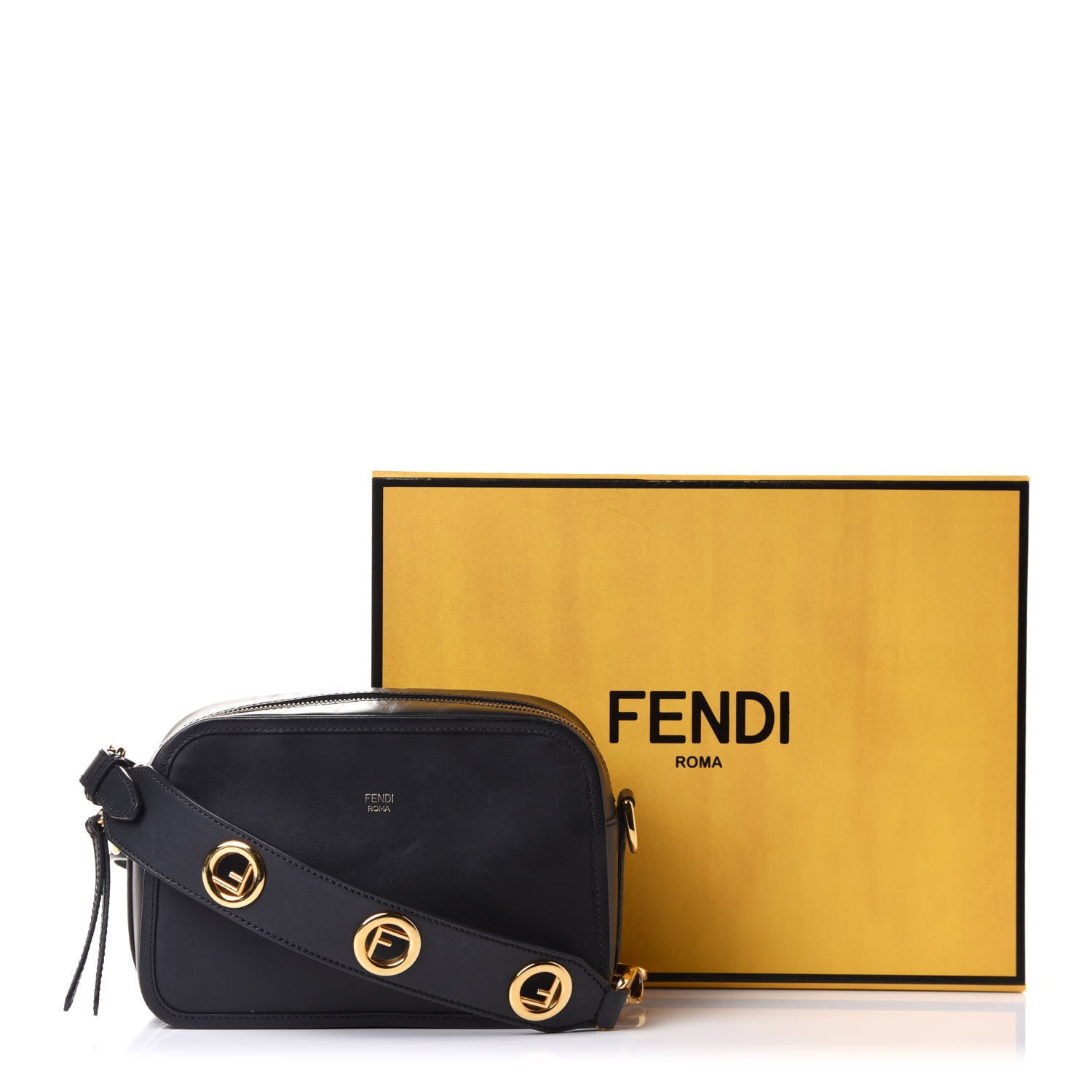 Fendi Vitello Century F is Fendi Camera Case Black 794739