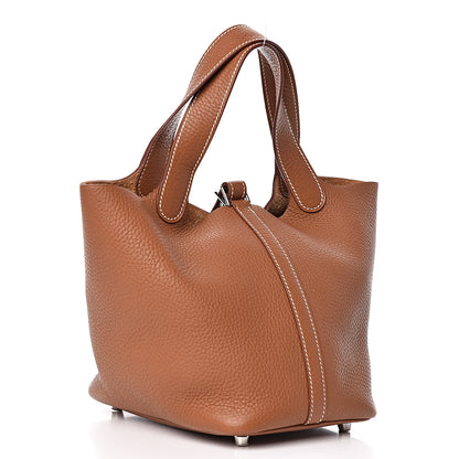 Hermes Taurillon Clemence Picotin Lock 18 PM Gold 3 of 10