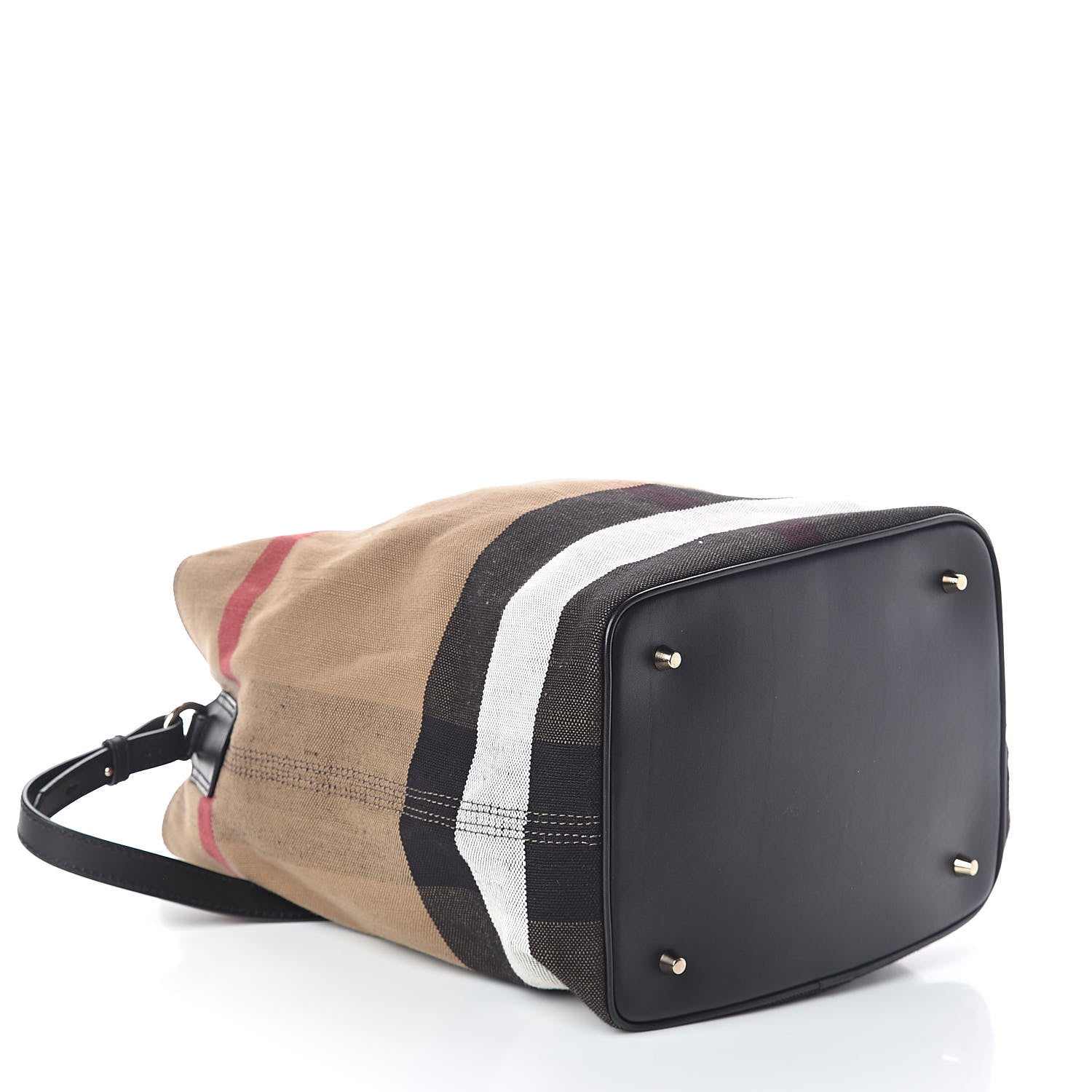 Burberry Canvas Mega Check Medium Ashby Hobo Black 4 of 10