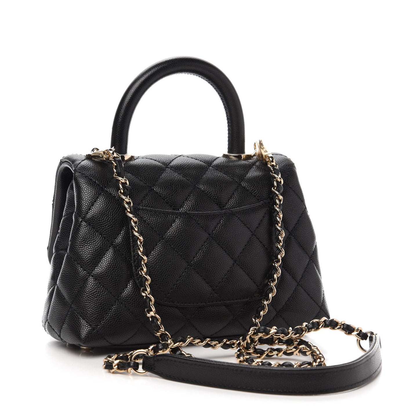 Caviar Quilted Extra Mini Coco Handle Flap Black