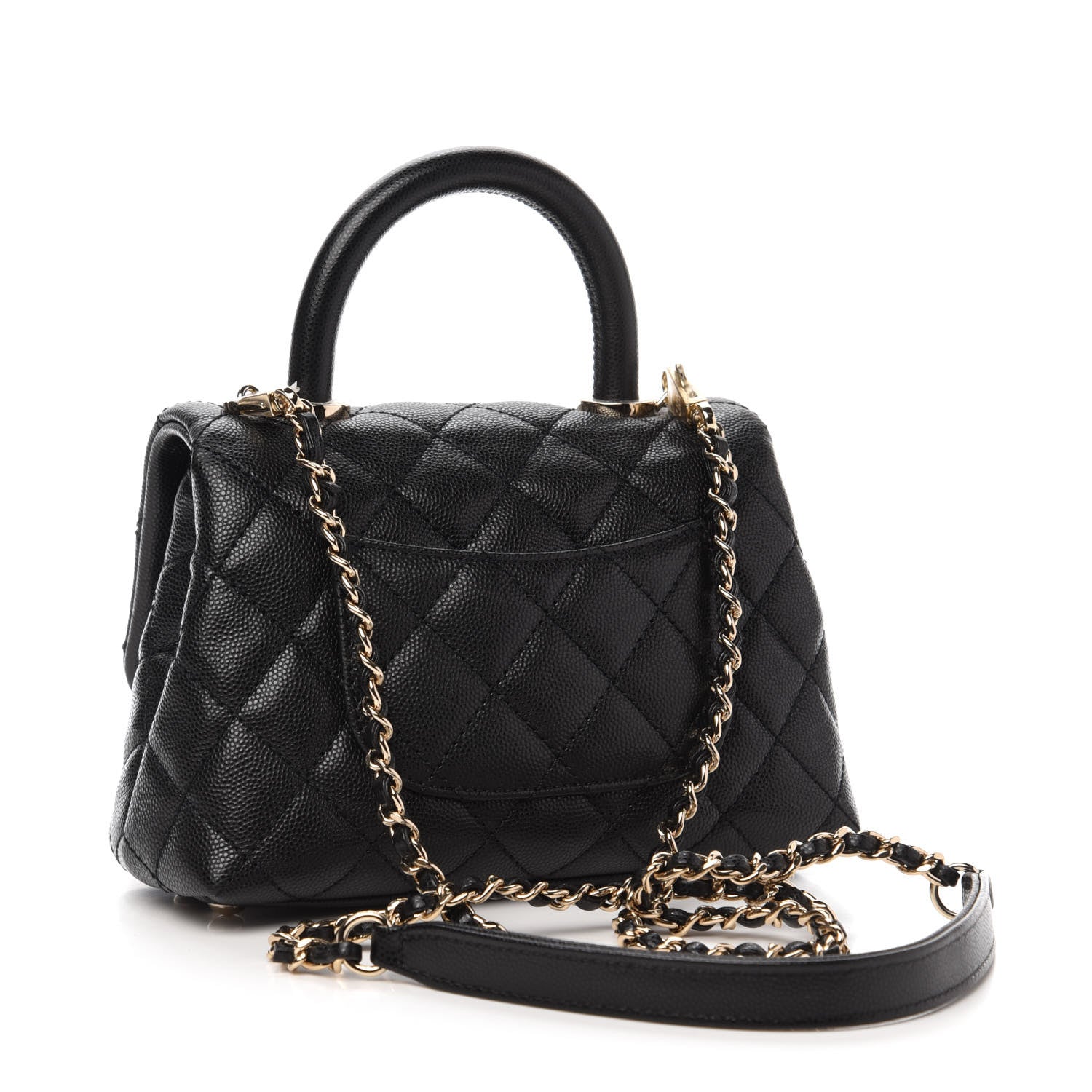 Chanel Caviar Quilted Extra Mini Coco Handle Flap Black 3 of 10