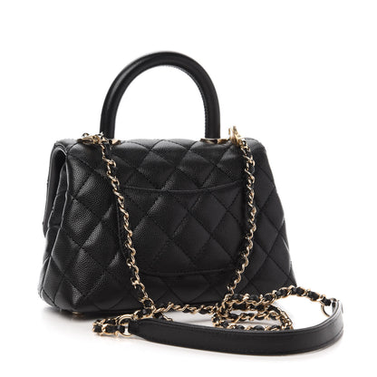 Chanel Caviar Quilted Extra Mini Coco Handle Flap Black 3 of 10