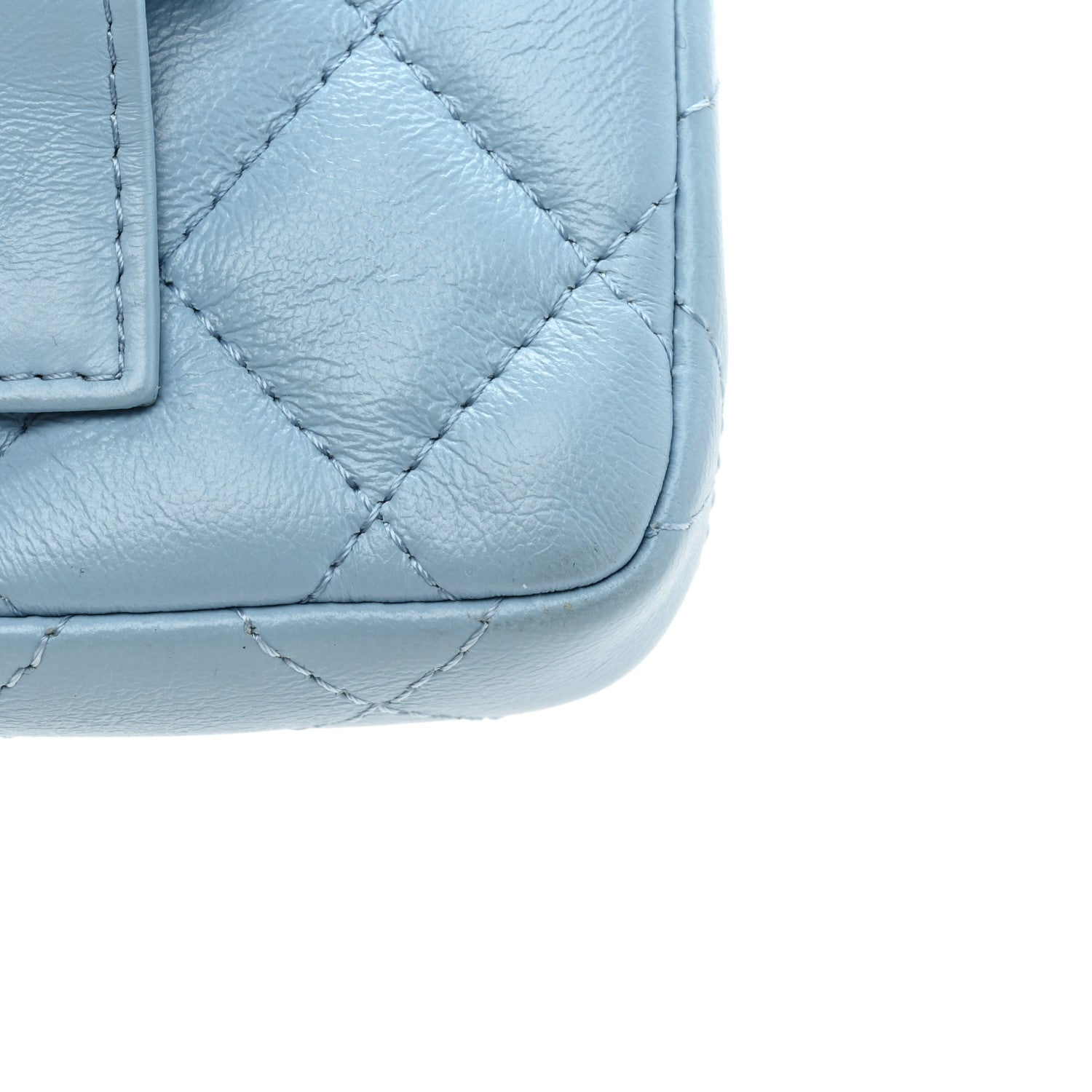Chanel Lambskin Lacquered Metal Quilted Flap Chain Belt Bag Blue 11 of 12
