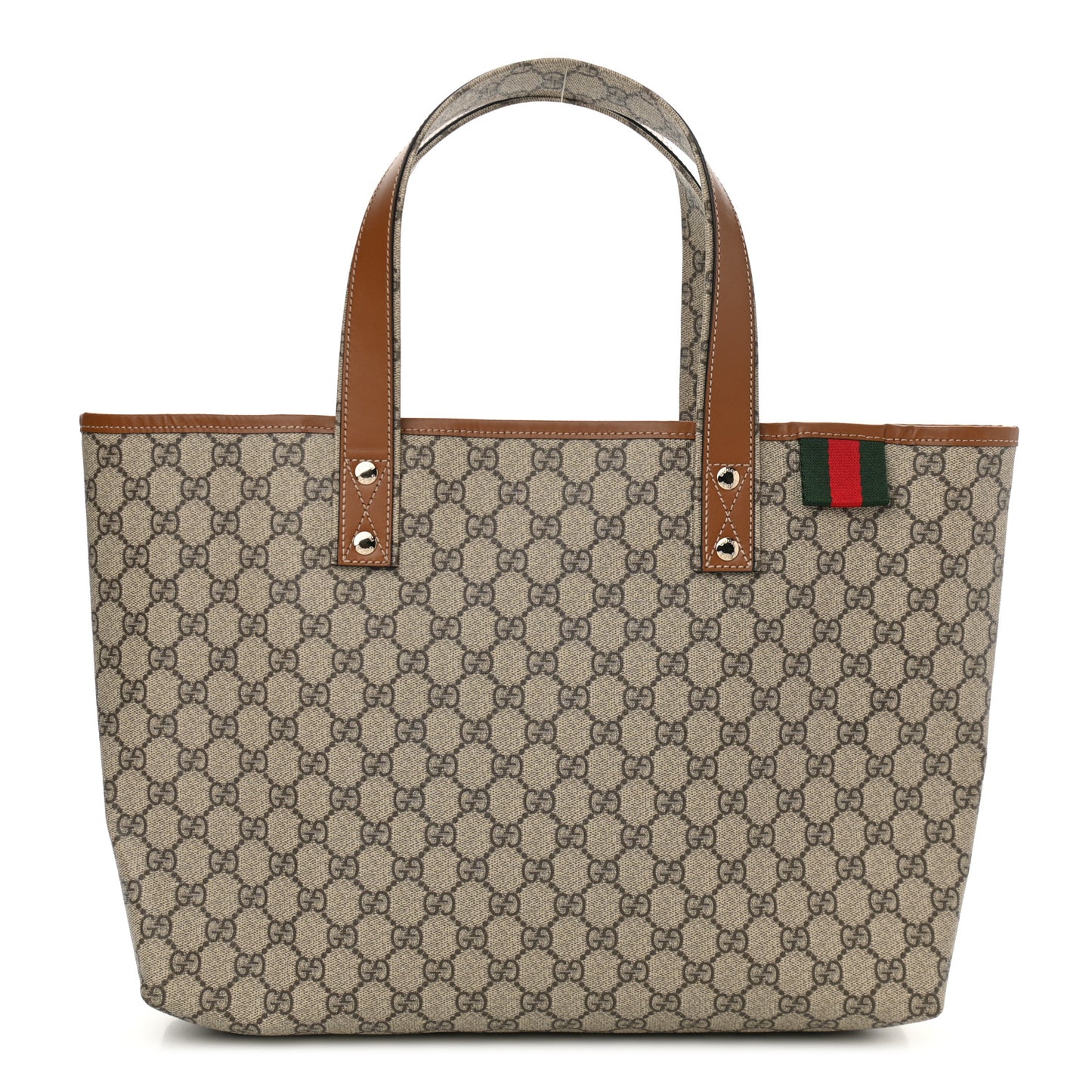 GG Plus Monogram Medium Signature Web Loop Tote Brown