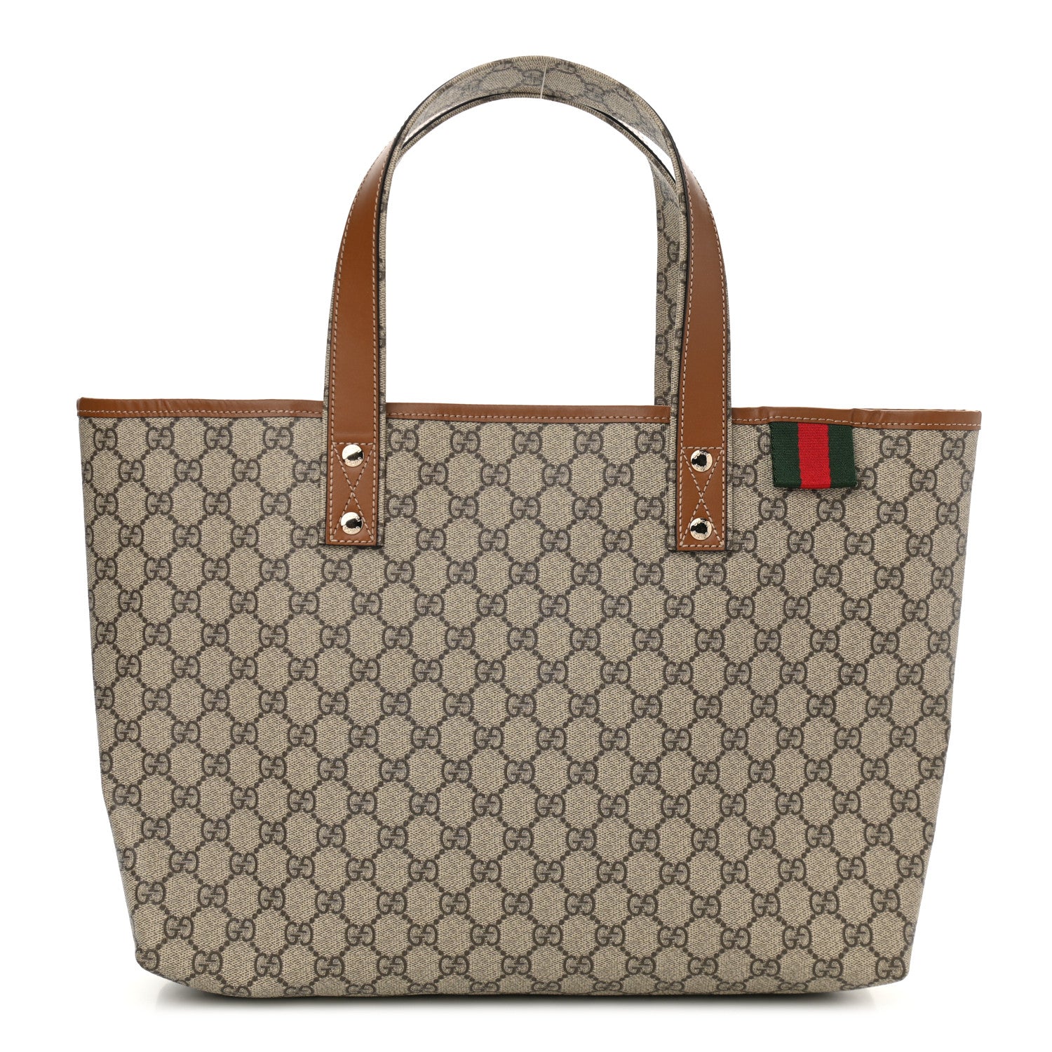 Gucci GG Plus Monogram Medium Signature Web Loop Tote Brown 1 of 10
