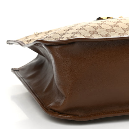 Gucci Monogram Calfskin Large Horsebit 1955 Tote Bag Beige Brown Sugar 9 of 10