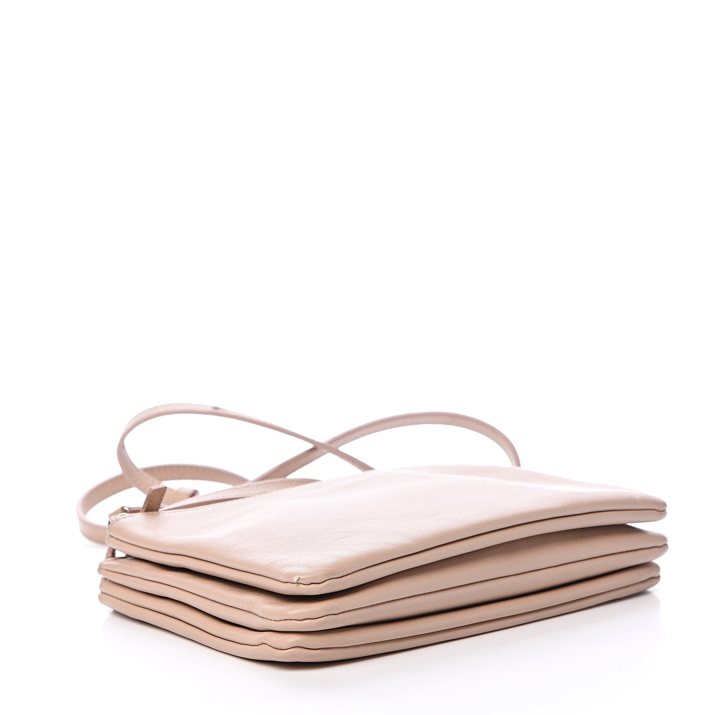 Smooth Lambskin Small Trio Crossbody Bag Powder
