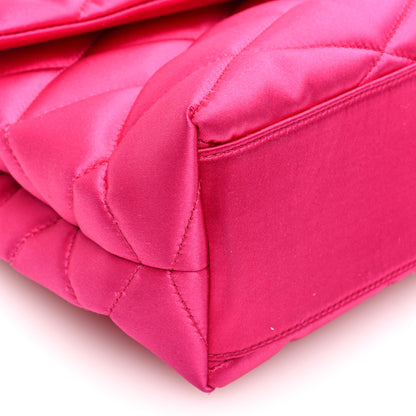 Saint Laurent Satin Quilted Sade Puffer Envelope Clutch Bubblegum 8 of 9