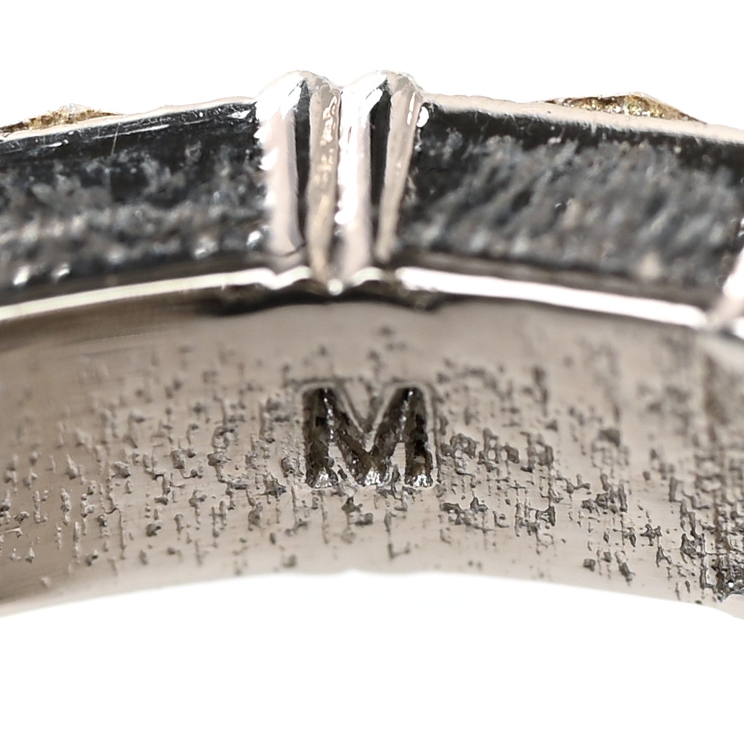 Gucci Metal Crystal Interlocking G Flower Ring M Silver 5 of 6