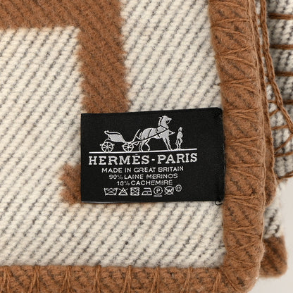 Hermes Wool Cashmere Avalon Blanket Ecru Camel 3 of 3