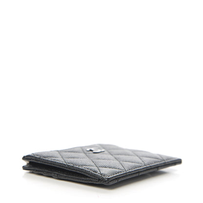 Chanel Iridescent Caviar Quilted CC Zip Card Holder Black 3 of 5