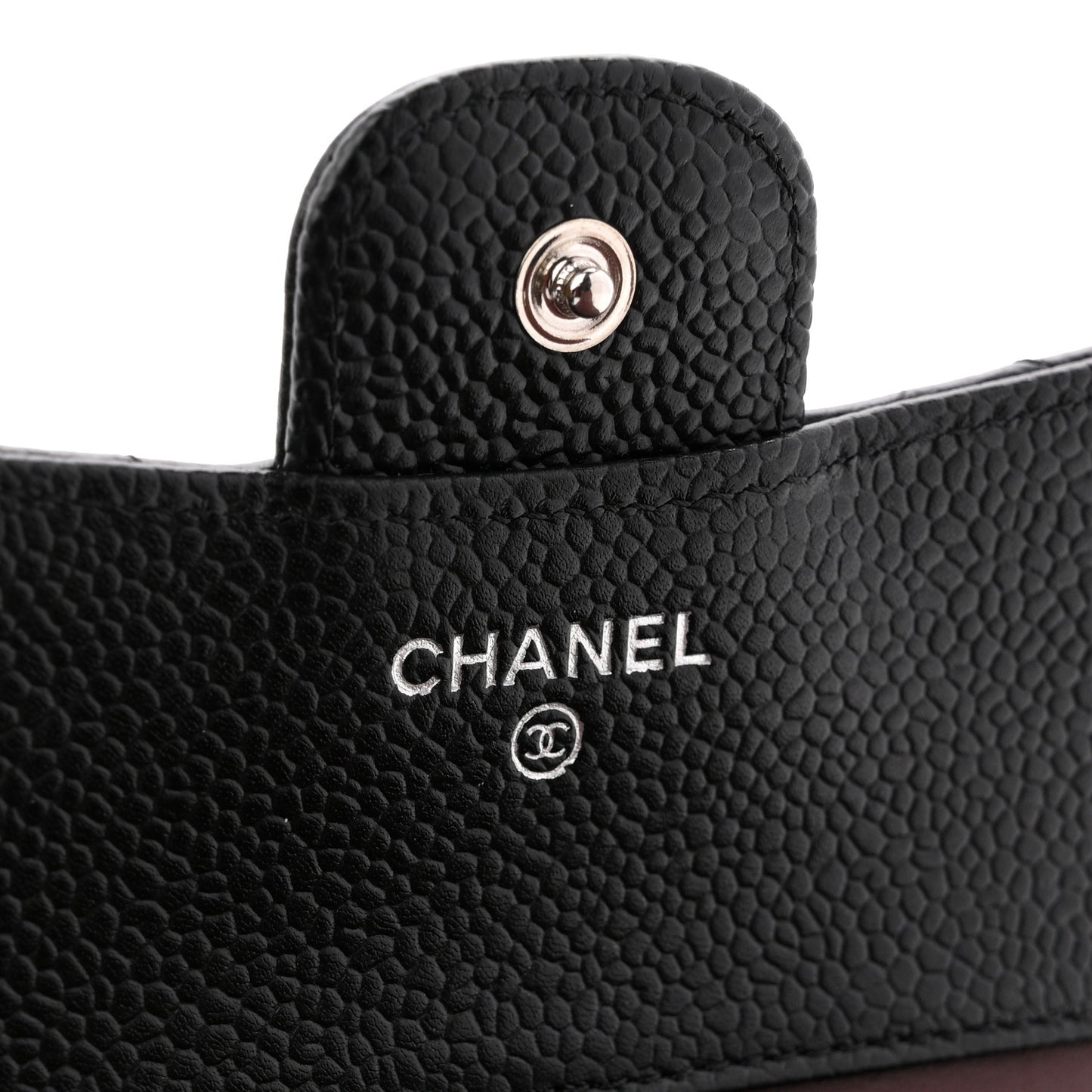 Caviar Quilted Compact Flap Wallet Black 39.5 Ivory Black