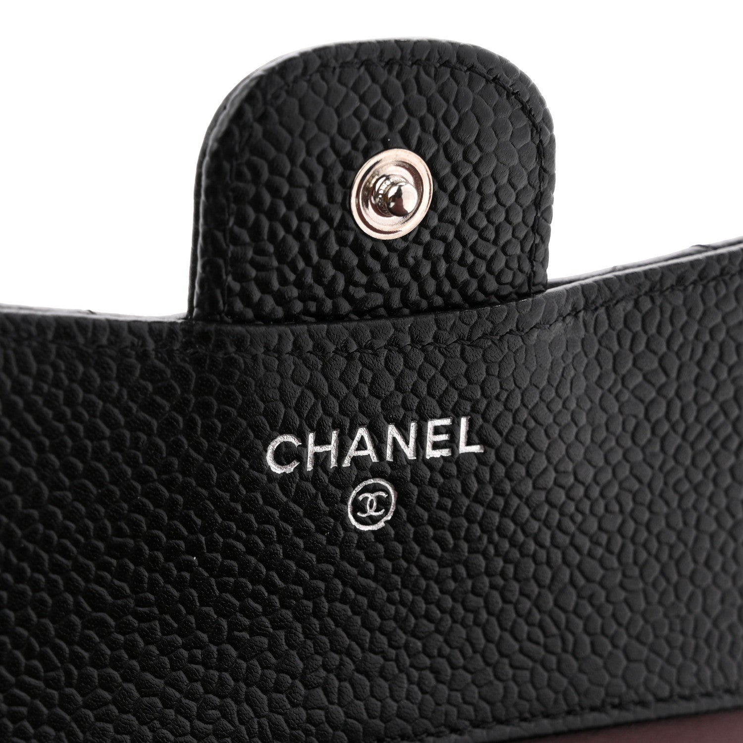 Chanel Caviar Quilted Compact Flap Wallet Black 39.5 Ivory Black 6 of 8