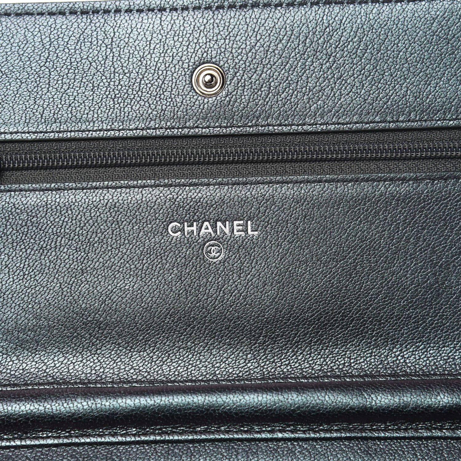 Chanel Iridescent Goatskin Quilted Wallet On Chain WOC Purple 6 of 10