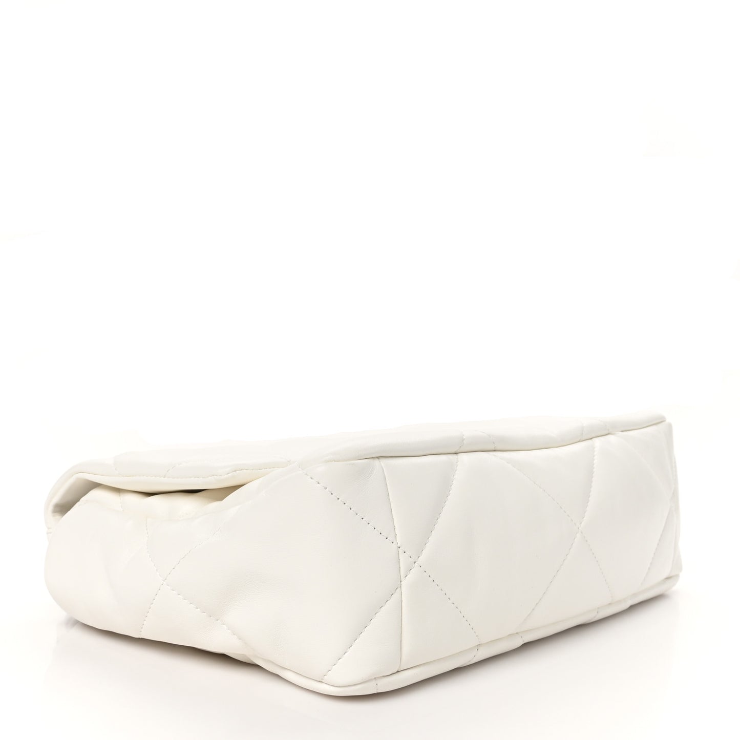Lambskin Quilted Large Chanel 19 Flap White