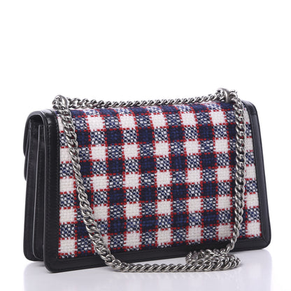 Gucci Vintage Tweed Check Small Dionysus Shoulder Bag White Hibiscus Red Marine 2 of 10