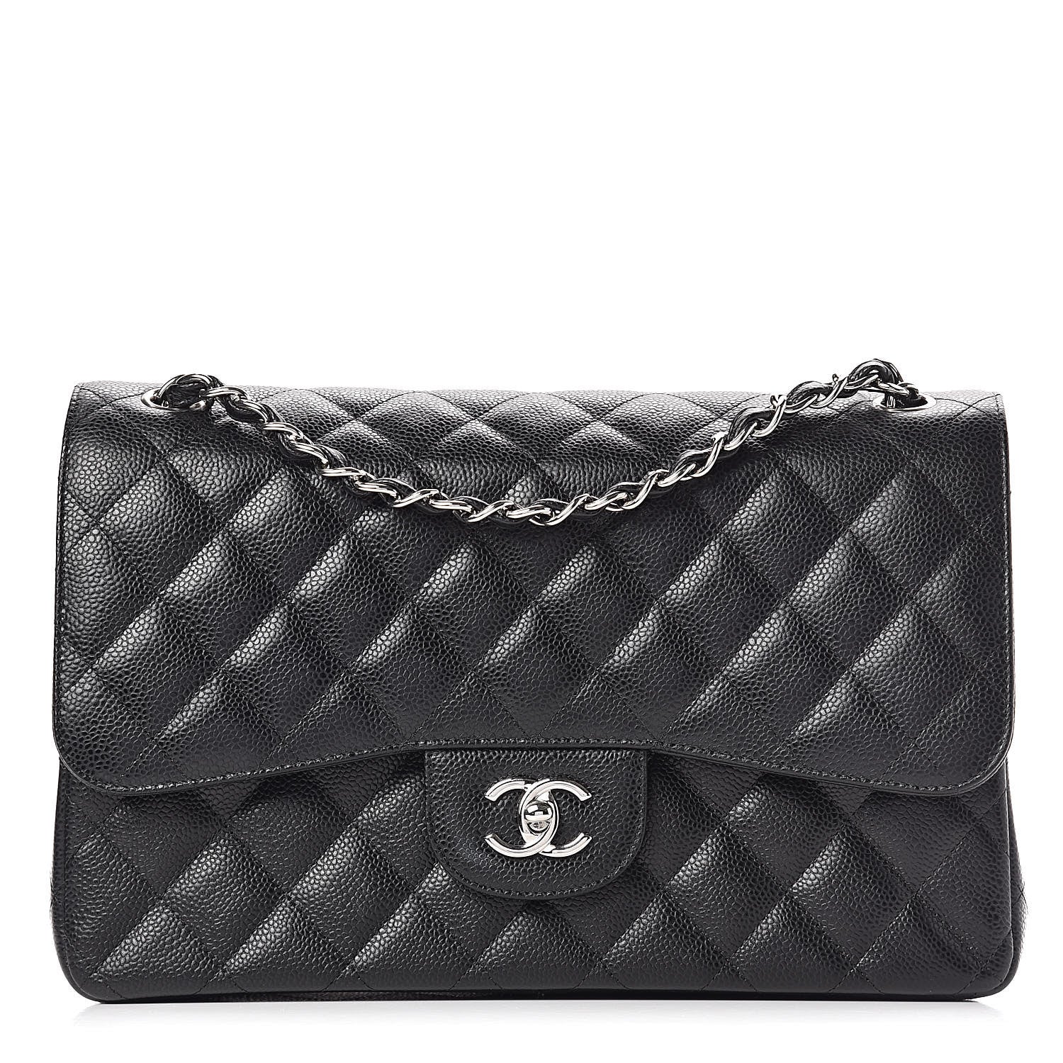 Chanel Caviar Quilted Jumbo Double Flap Black 1 of 12
