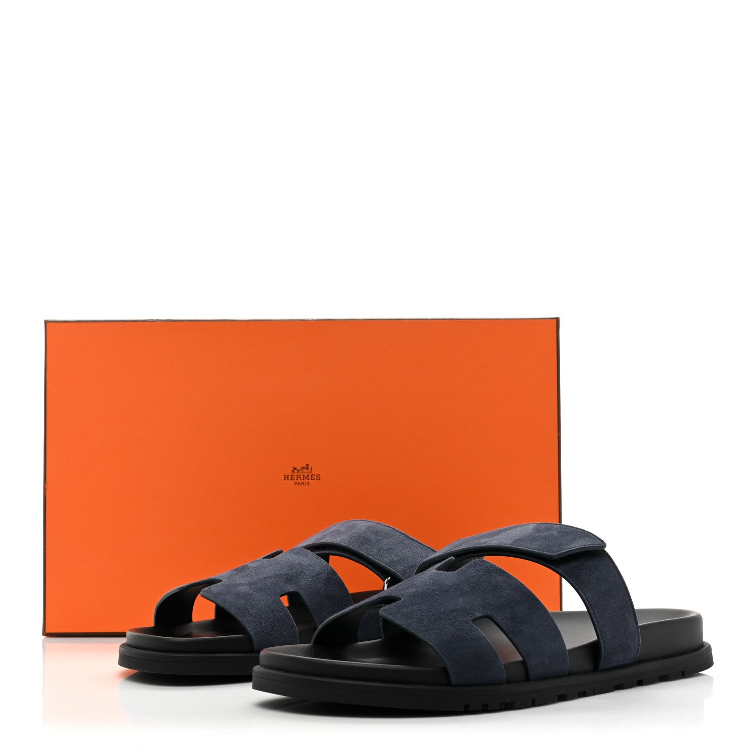 Hermes Suede Goatskin Mens Chypre Sandals 43.5 Bleu Celeste 9 of 9
