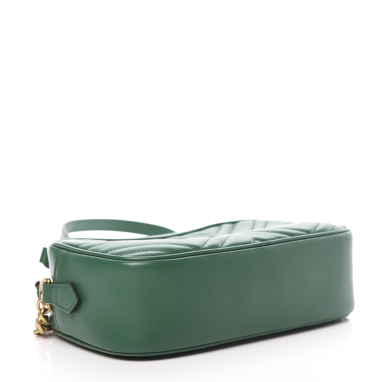 Gucci Calfskin Matelasse Small GG Marmont Chain Shoulder Bag Emerald Green 4 of 10