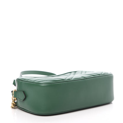 Gucci Calfskin Matelasse Small GG Marmont Chain Shoulder Bag Emerald Green 4 of 10