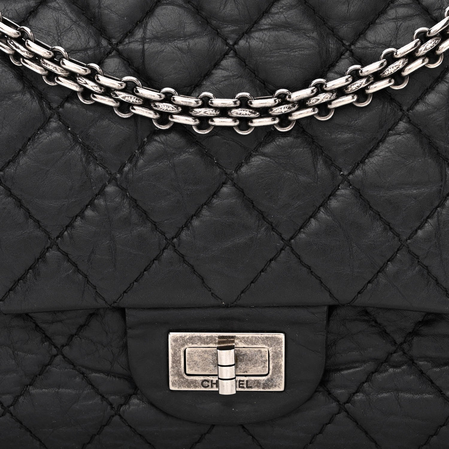 Chanel Aged Calfskin Quilted 2.55 Reissue 225 Flap Black 8 of 11