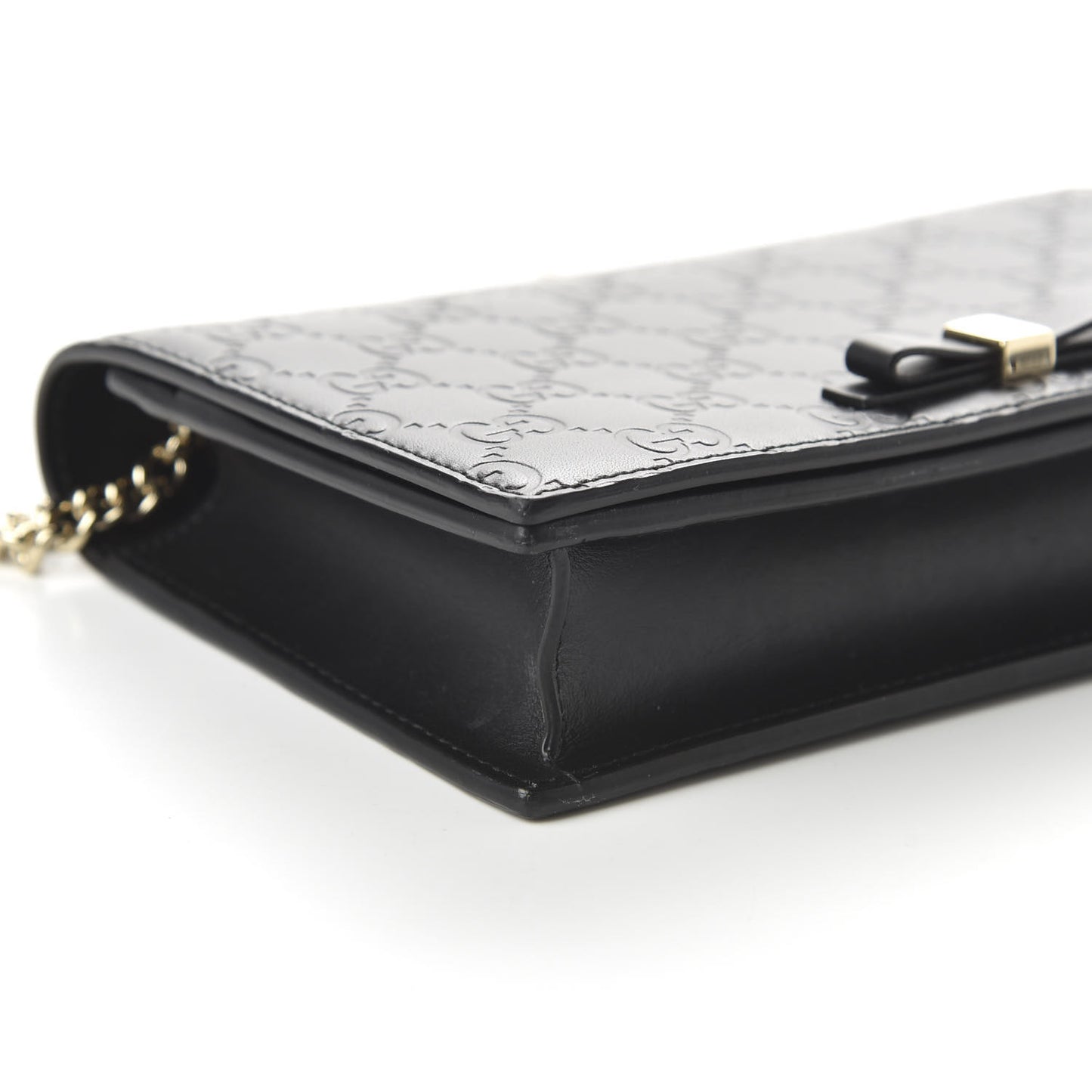 Guccissima Signature Bowy Chain Wallet Black