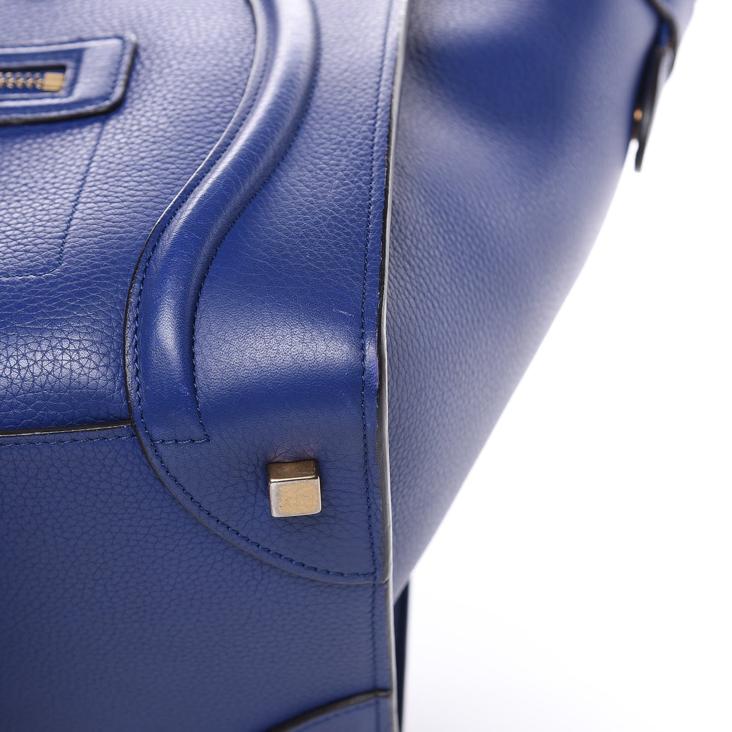 Drummed Calfskin Mini Luggage Indigo