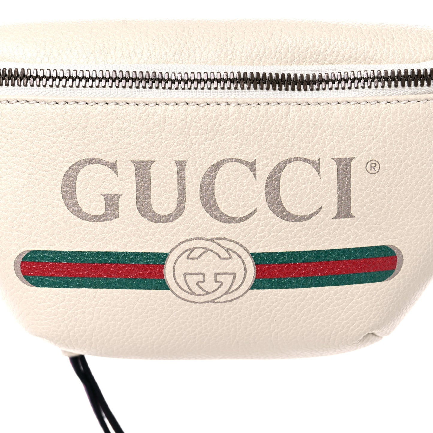 Grained Calfskin Small Logo Belt Bag White