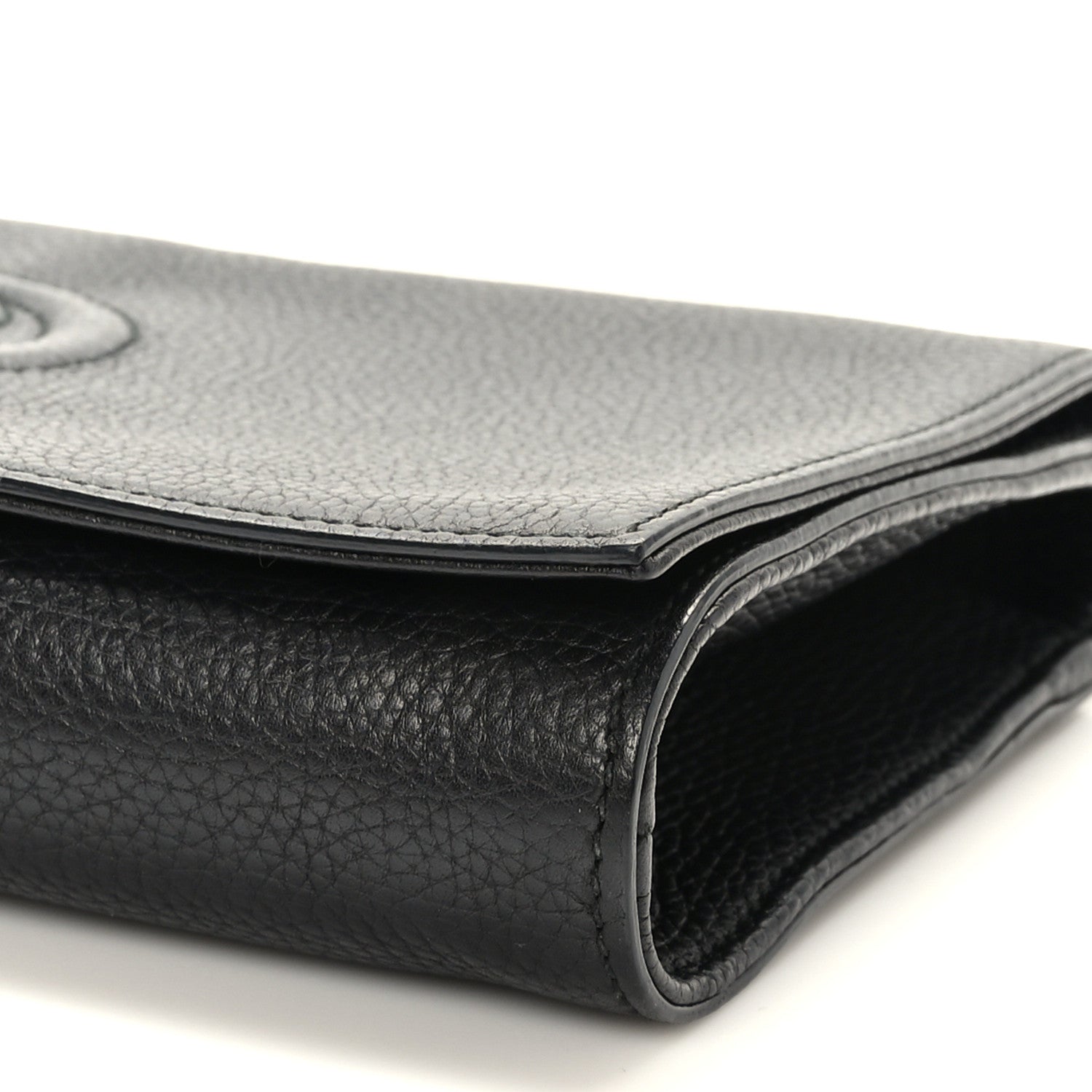 Gucci Pebbled Calfskin Medium Soho Clutch Black 9 of 9
