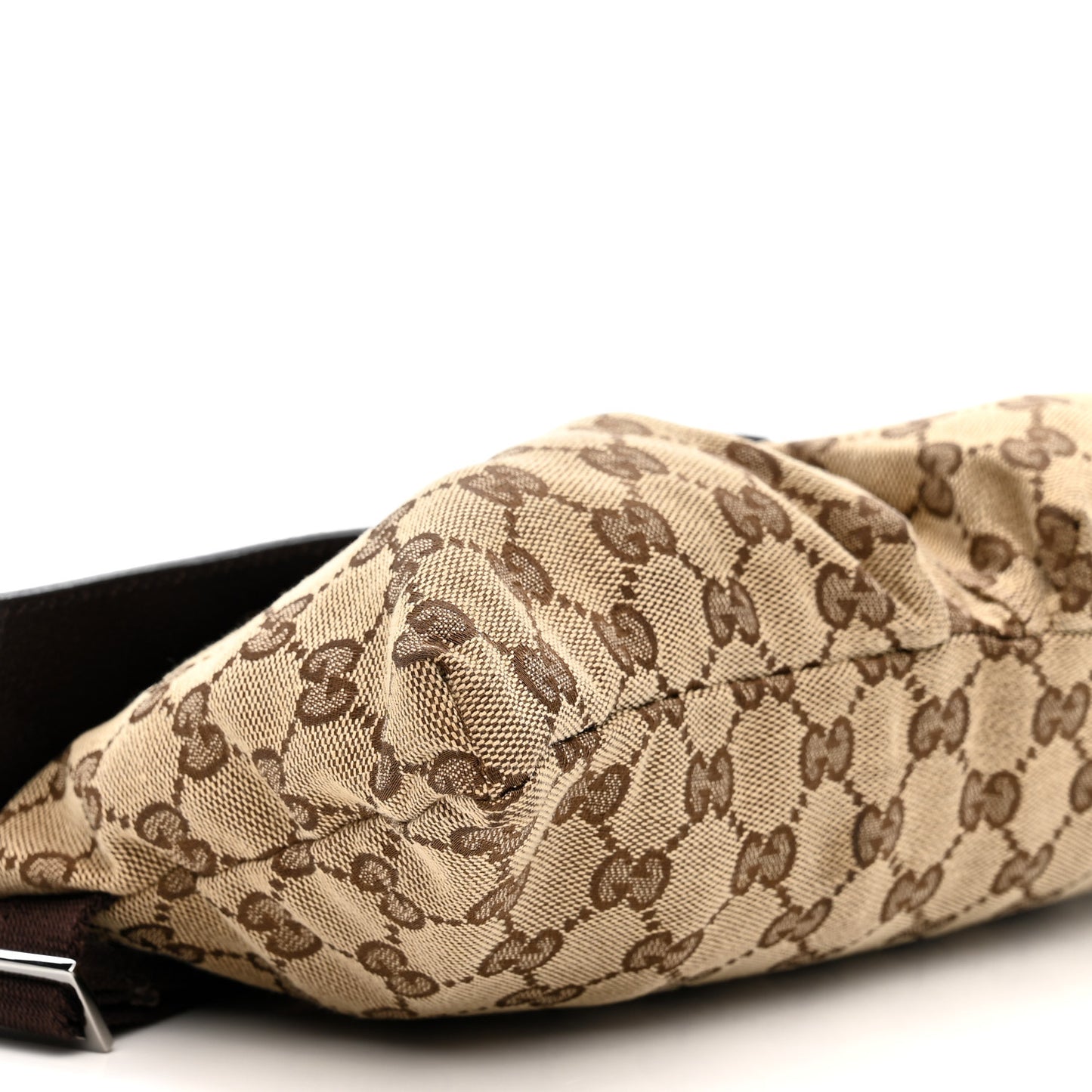 GG Monogram Double Pocket Belt Bag Dark Brown