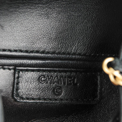 Chanel Ostrich Feather Beaded CC Evening Bag Black 6 of 8