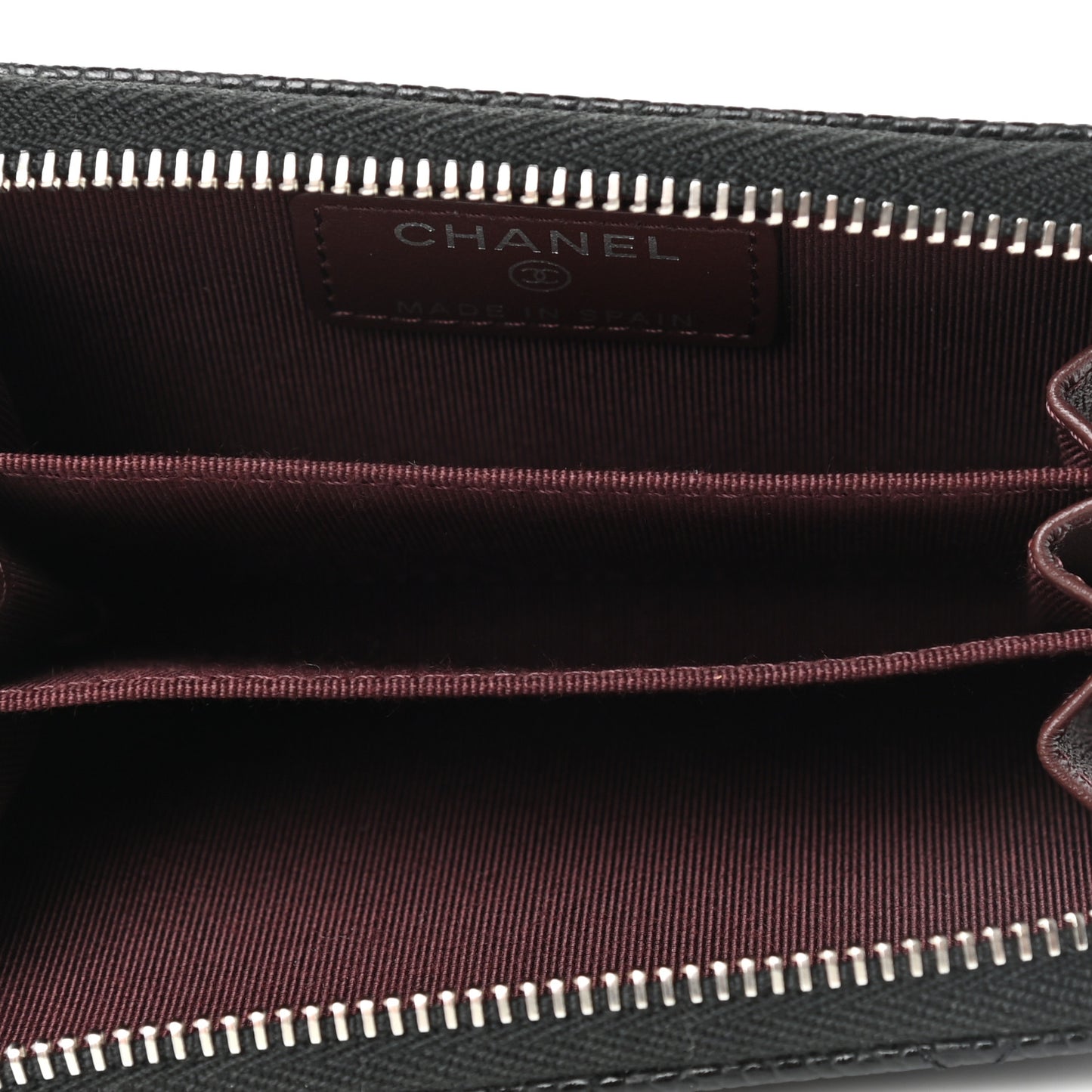 Caviar Quilted Zip Coin Purse Black