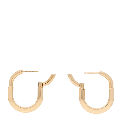 Tiffany 18K Yellow Gold Medium Lock Earrings 3 of 5