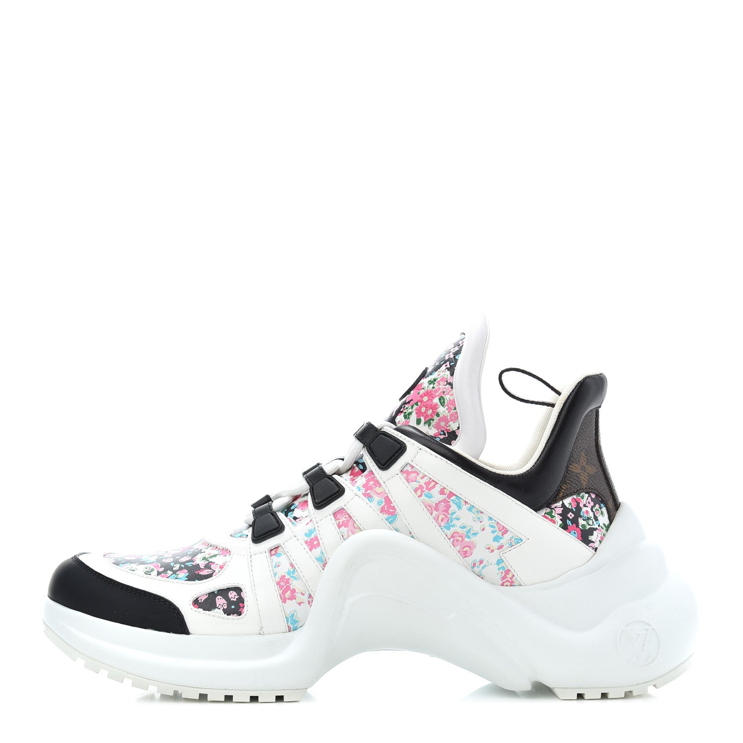Louis Vuitton Flower Printed Calfskin Monogram LV Archlight Sneakers 41 Black Rose 1 of 14