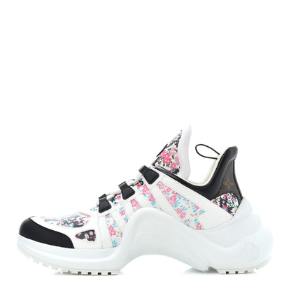 Louis Vuitton Flower Printed Calfskin Monogram LV Archlight Sneakers 41 Black Rose 1 of 14