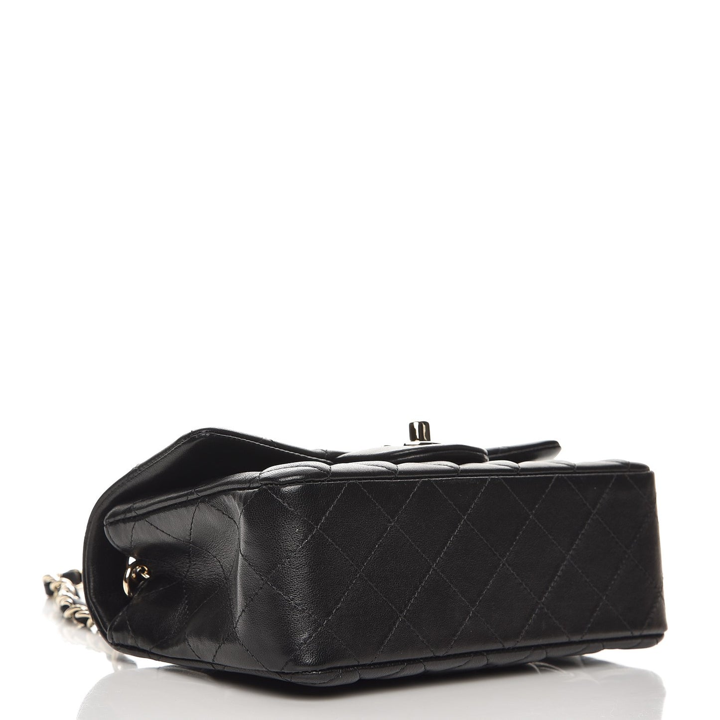 Lambskin Quilted Mini Rectangular Flap Black