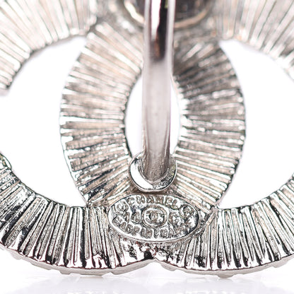 Chanel Baguette Crystal CC Dangle Earrings Silver 5 of 6
