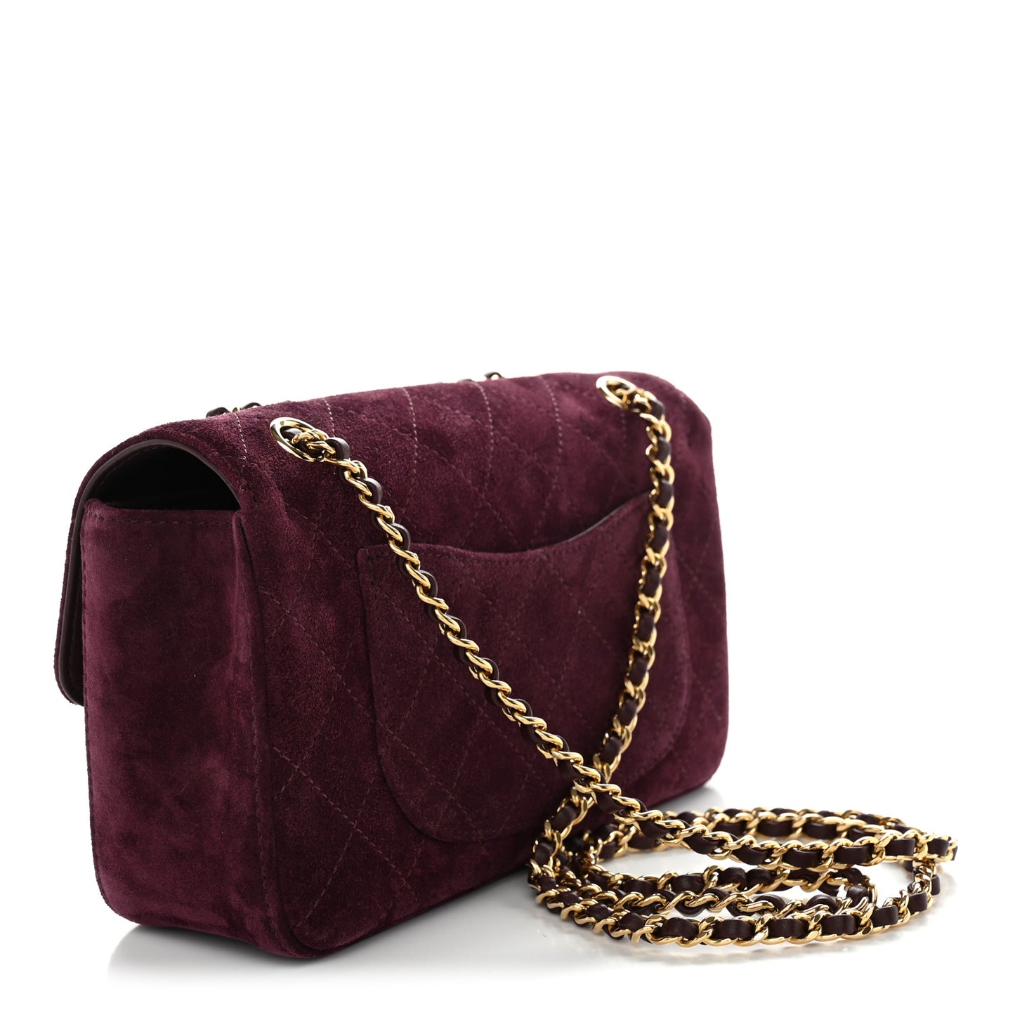 Suede Calfskin Mini Souplissimo Flap Burgundy