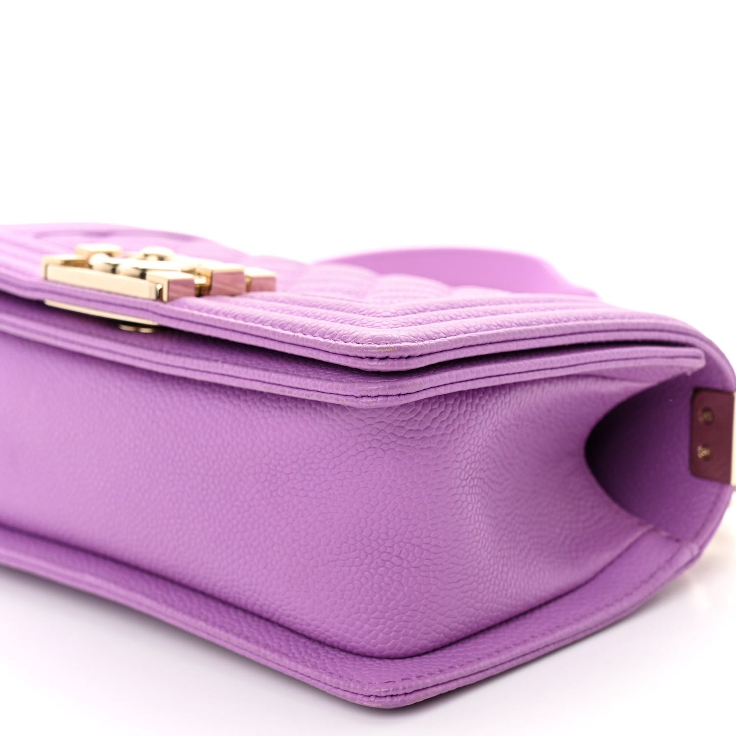 Caviar Quilted Small Boy Flap Purple