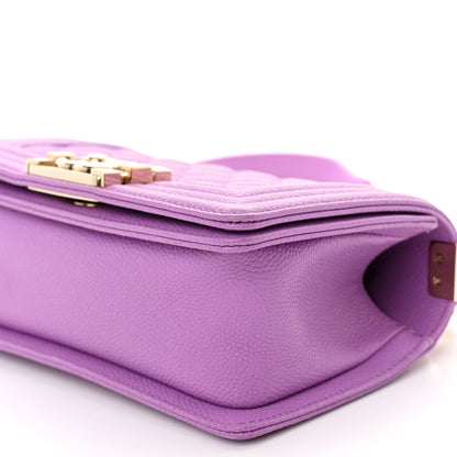 Chanel Caviar Quilted Small Boy Flap Purple 9 of 9